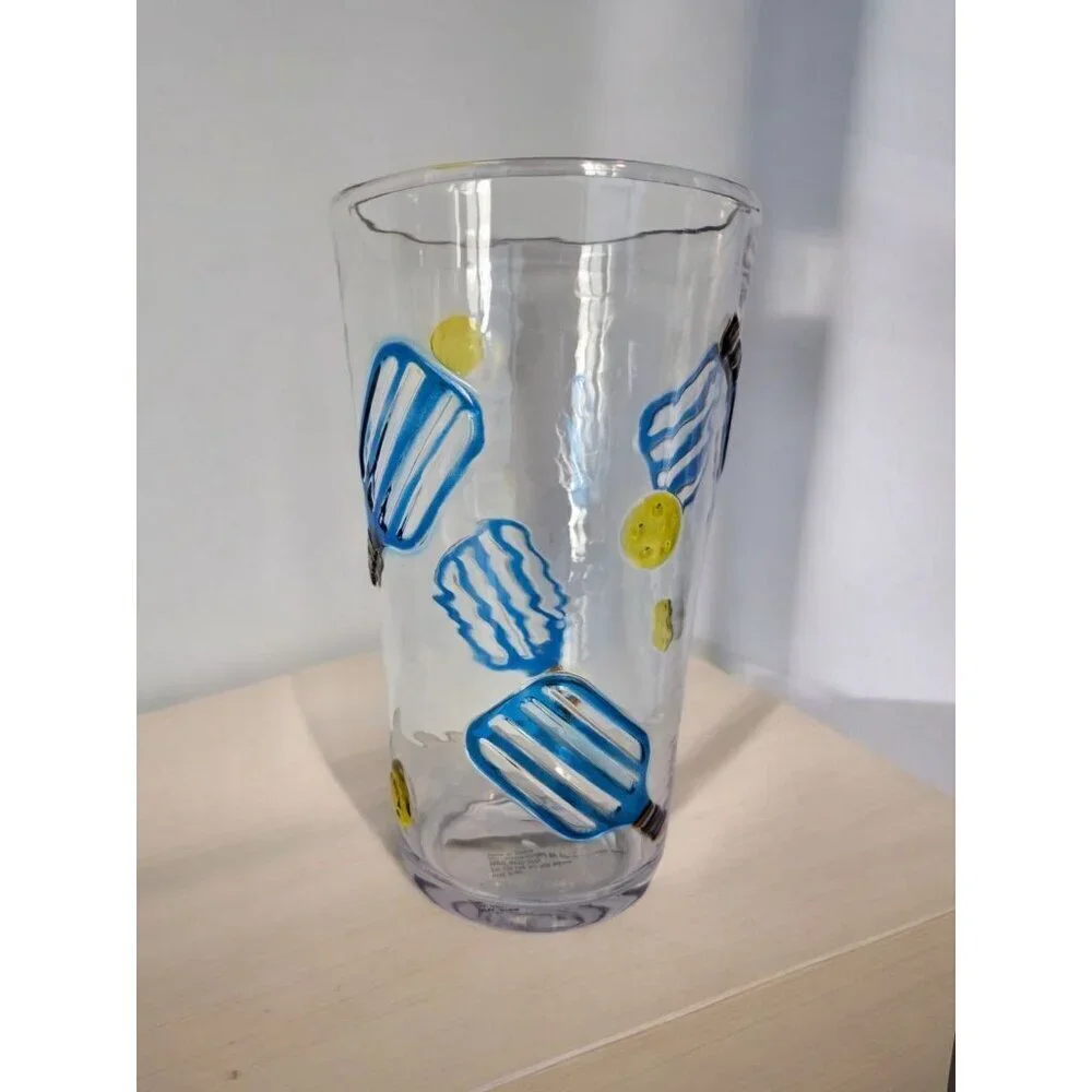 New Plastic Outdoor Blue Party Summer PICKLEBALL Beverage Cup Tumbler Glass